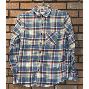 American Eagle Mens Multi Color Classic Fit Button Up Soft Flannel Size M‎